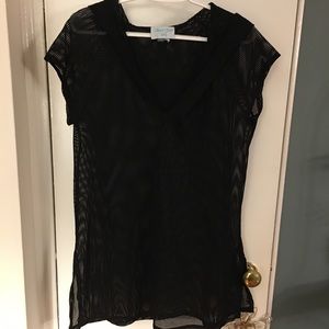 Swimsuit cover up black mesh beach belle 14/16